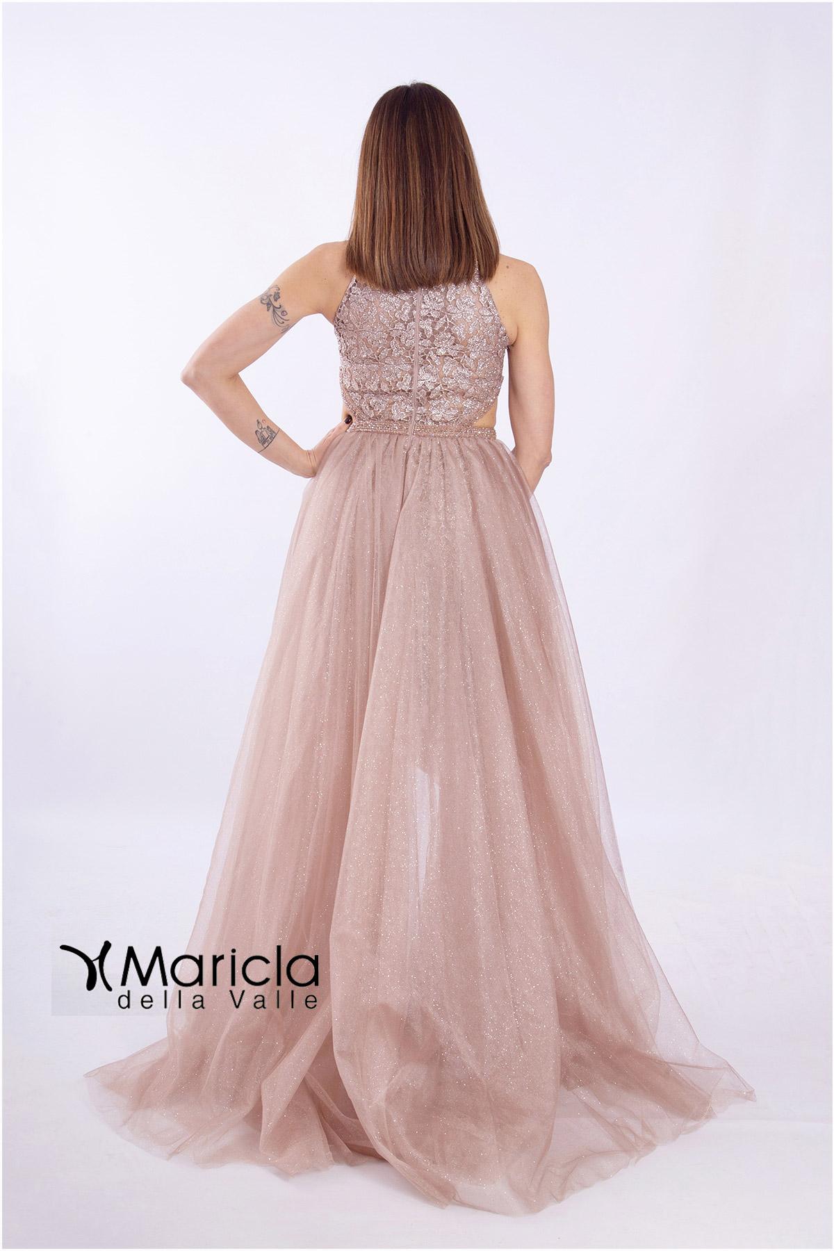 macramè con toulle CAN8053 VISONE MARICLA ELEGANCE 