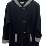 cappotto di maglia con inserti fantasia CF26341 NERO CARLA FERRONI 