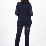 tailleur 3 pezzi giacca paiette LH903 BLU LUDOVICA HASSLER 