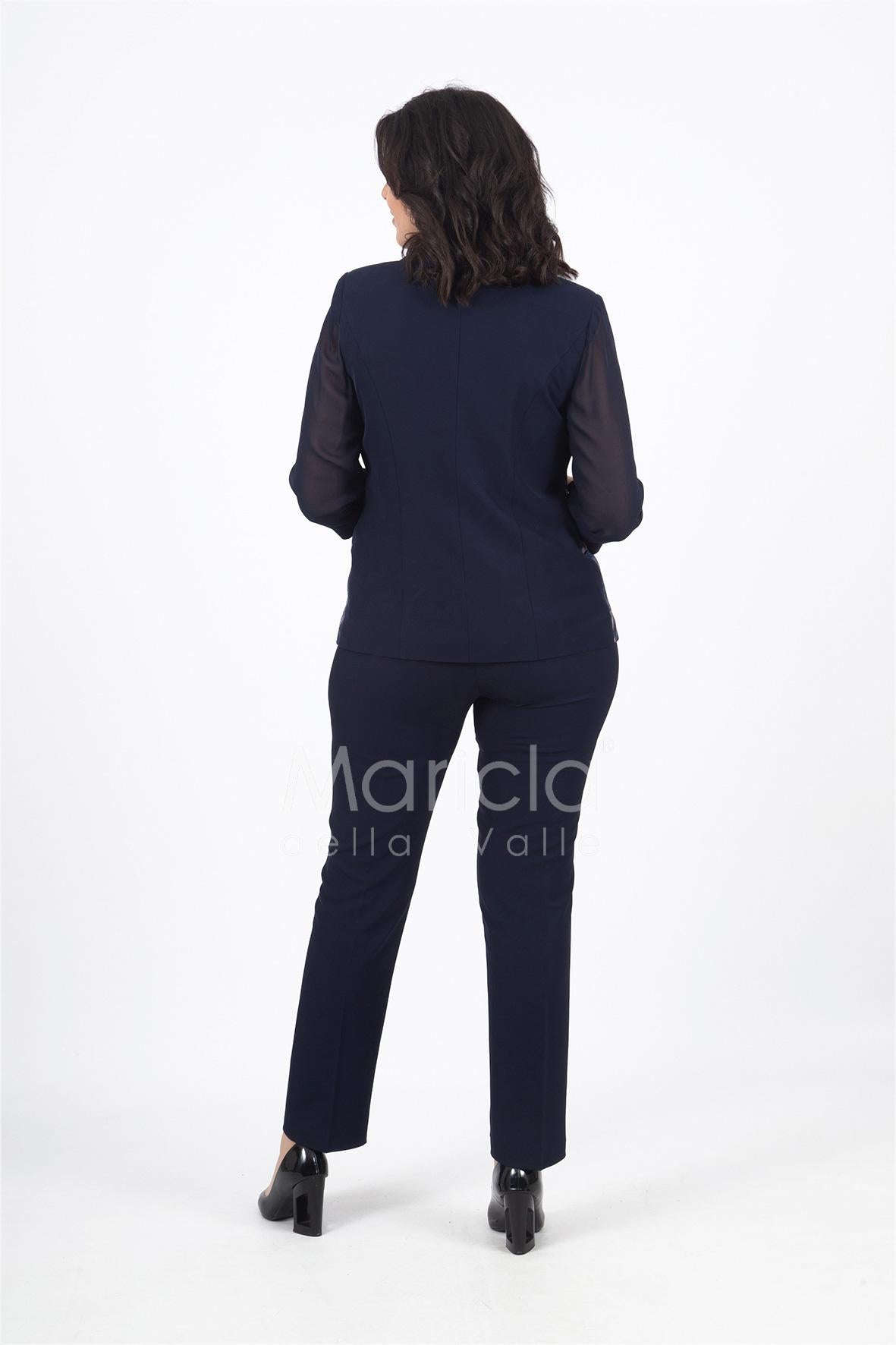 tailleur 3 pezzi giacca paiette LH903 BLU LUDOVICA HASSLER 