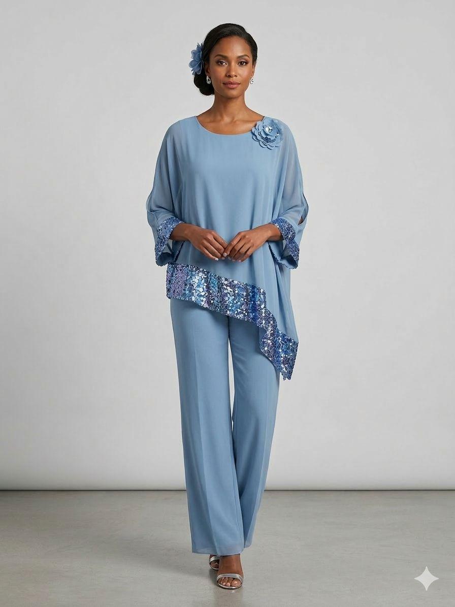 completo con casacca paiette NC7069 POLVERE MARICLA ELEGANCE 