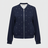 giacca felpa fiorellini strass CF22210 BLU CARLA FERRONI 
