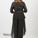 Tuta con pailette e manica 3/4 LH203 NERO/ORO LUDOVICA HASSLER 
