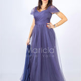 abito incrocio organza JC34898 INDACO MARICLA ELEGANCE 
