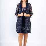 Completo tubino con spolverino PF609 BLU PAOLA FORTI 