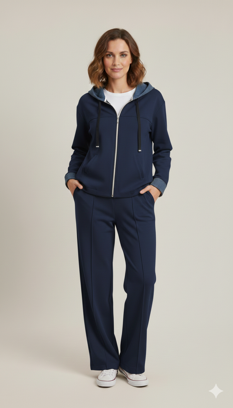 Completo Jogging Chic in Interlock  Eleganza Sportiva e Comfort Premium ANEMONE BLU MARICLA 