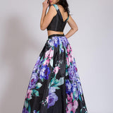 Gonnellone floreale con corpetto JC33656 NERO MARICLA ELEGANCE 