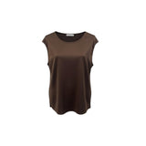 Top Elegante in Satin a Taglio Vivo LES1432 MORO MARICLA 