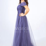 abito incrocio organza JC34898 INDACO MARICLA ELEGANCE 