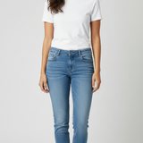 Pantalone jeans stretto con strass tasca GH5586 DENIM MARICLA 