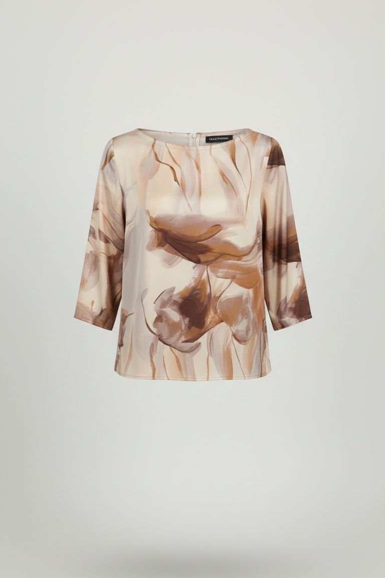 Blusa  con Stampa Astratta Floreale CF50112 TEGOLA CARLA FERRONI 