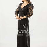 tuta con manica paiette SH905TU NERO SHARON 