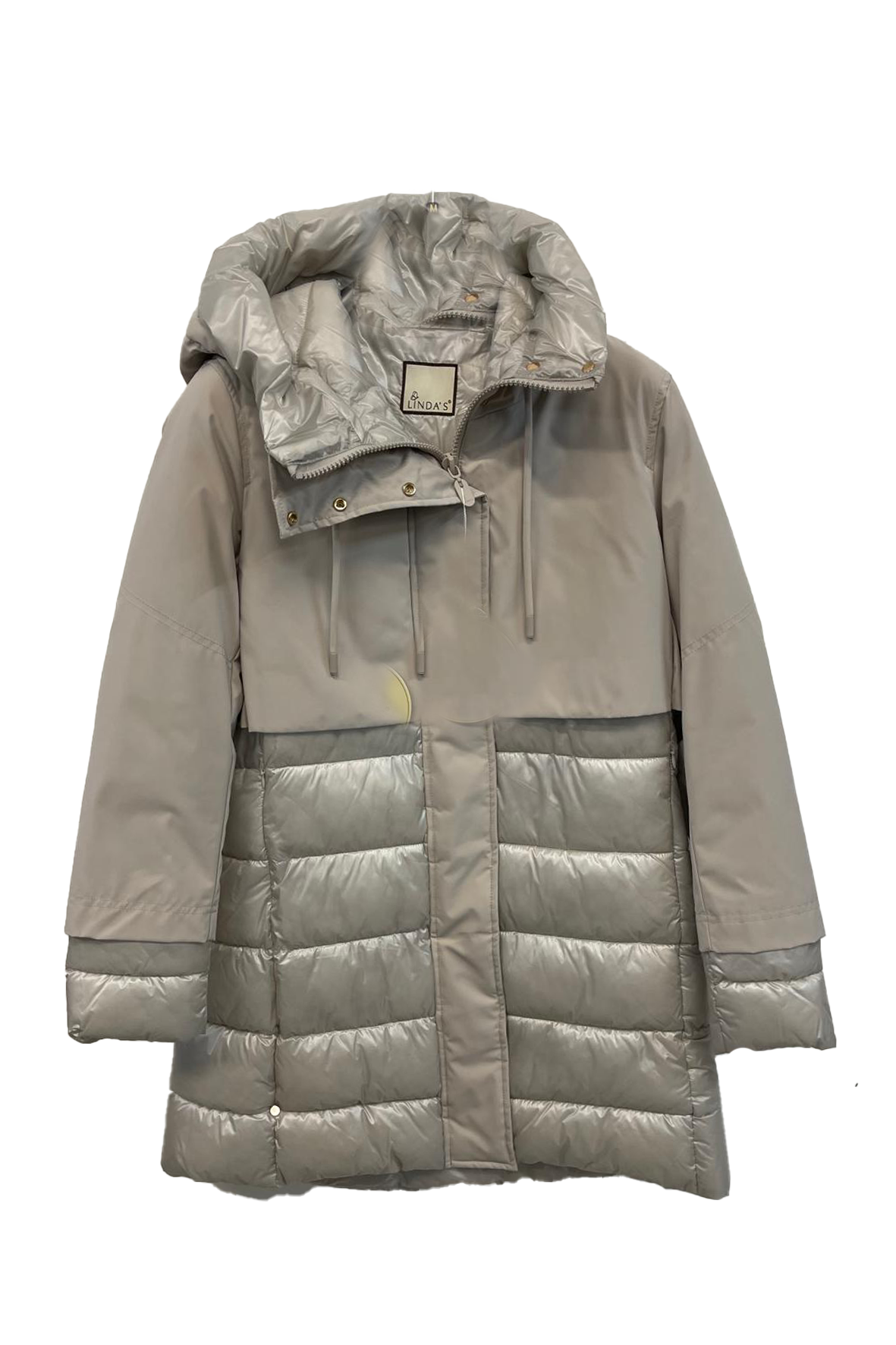 Giaccone trapuntino con cappuccio LIN3406 PANNA LINDAS 