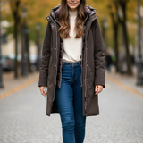 giaccone spalmato con gilet trapunta LIN3403 MORO LINDAS 