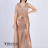 lungo paiette JC34570 CHAMPAGNE MARICLA ELEGANCE 