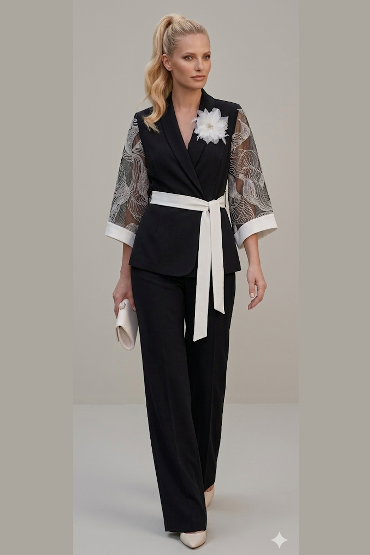 completo kimono PF627 NERO PAOLA FORTI 