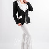 tailleur 3 pz bicolore pantalone zampa PF212TP NERO PAOLA FORTI 