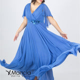 impero con fiore in vita PF216 AZZURRO PAOLA FORTI 