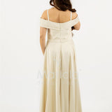 abito lungo scollo omerale SH854AL CHAMPAGNE SHARON 