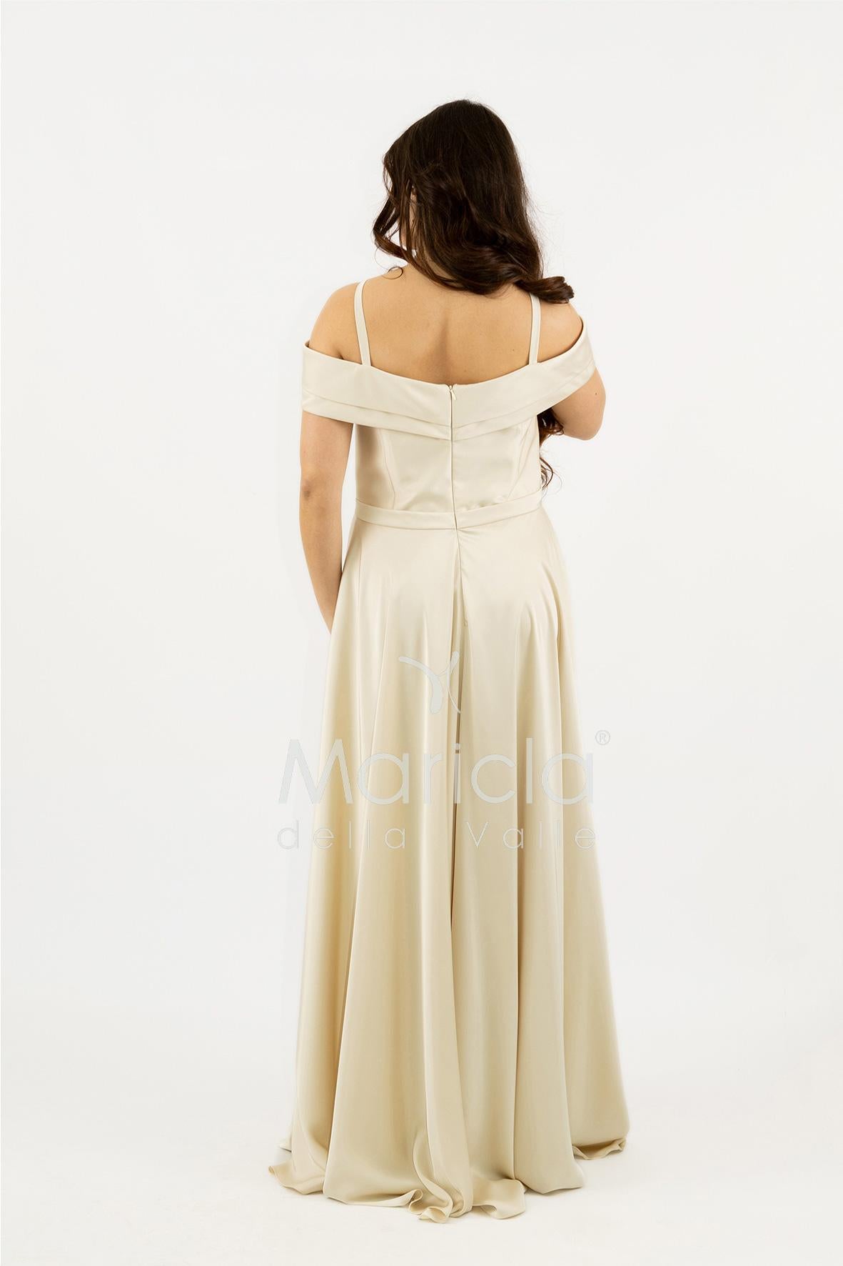 abito lungo scollo omerale SH854AL CHAMPAGNE SHARON 