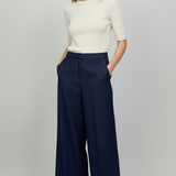 Pantalone Wide-Leg a Caduta Fluida ROMI5439 BLU MARICLA 