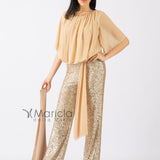 Tuta con pantalone paillettes LDR7 ORO LES DEMOISELLES 