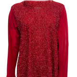 maglia glitter LIB03097 ROSSO MARICLA 
