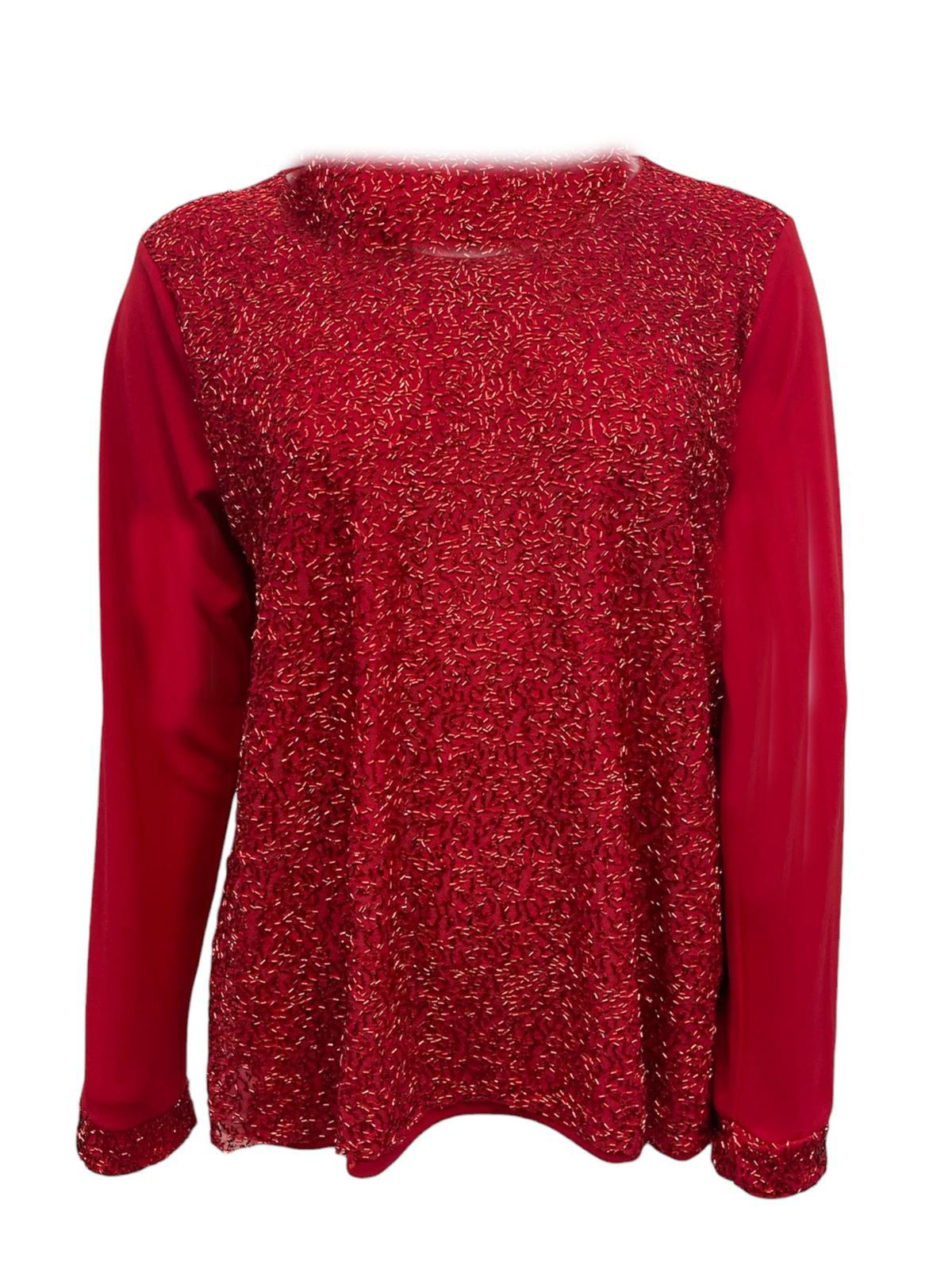 maglia glitter LIB03097 ROSSO MARICLA 