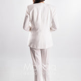 tailleur ricamo strass SH401 BIANCO SHARON 