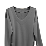 Maglia tinta unita con profili chevron RF1075 GRIGIO MARICLA 