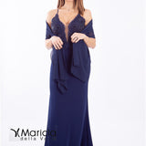 abito sirena corpetto ricamato ANT20412XJ BLU ANTILLE ELEGANCE 