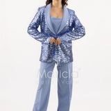 Completo in paiette tailleur  3 pezzi JC35273 INDACO MARICLA ELEGANCE 