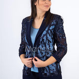 Completo 3 pezzi Ricamato PF414 BLU PAOLA FORTI 