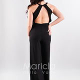 tuta con cinturino strass SH610 NERO SHARON 