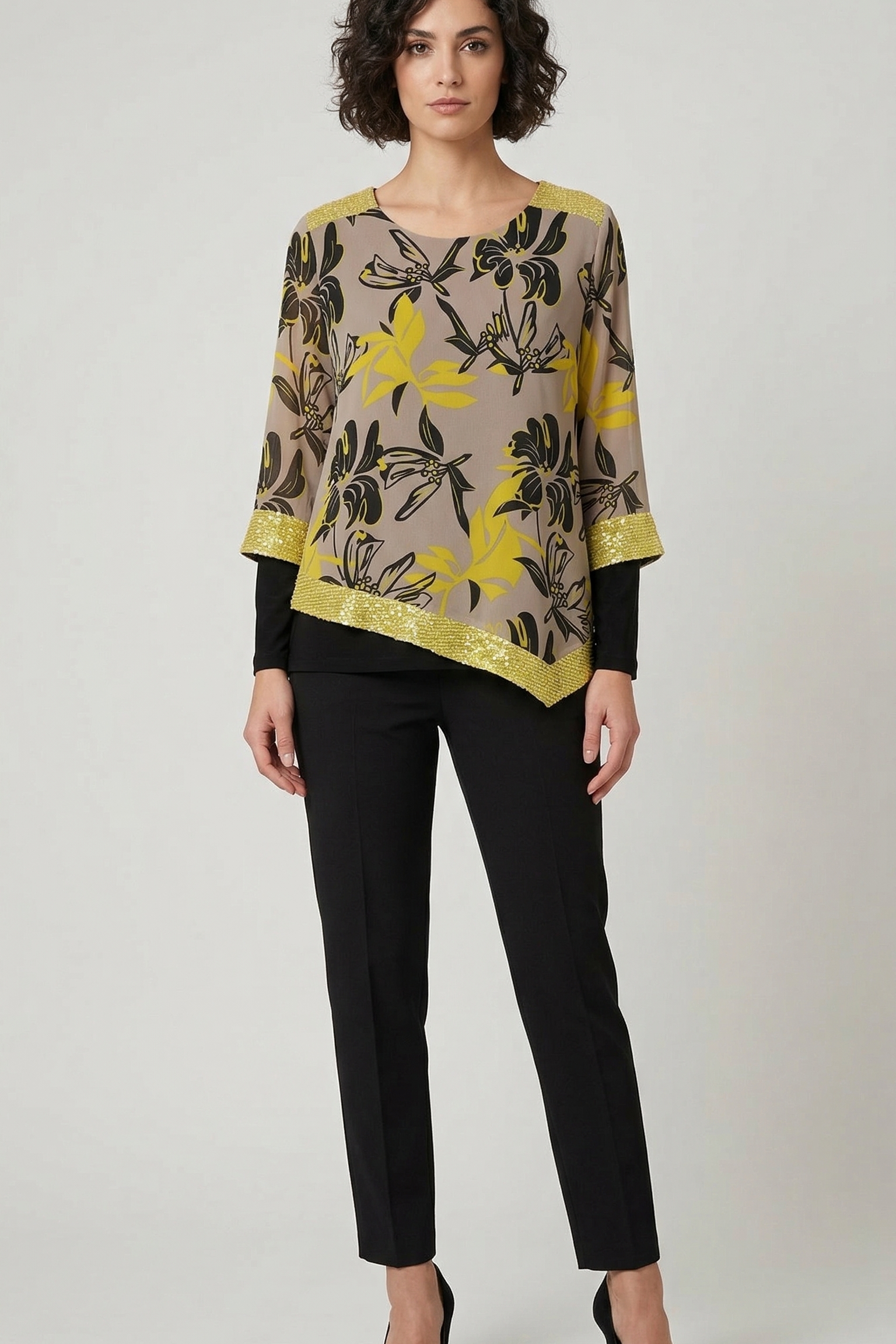 casacca doppia fascia paiette FFGAETA GIALLO MARICLA 