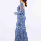 abito manica lunga ricamato FI7485 INDACO MARICLA ELEGANCE 