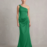 abito lungo monospalla gioiello CAR58608 VERDE MARICLA ELEGANCE 