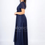 abito con fiore glitter JC34929 BLU MARICLA ELEGANCE 