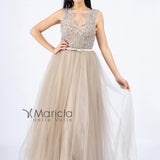 Abito ampio con ricami FP801050 CHAMPAGNE MARICLA ELEGANCE 