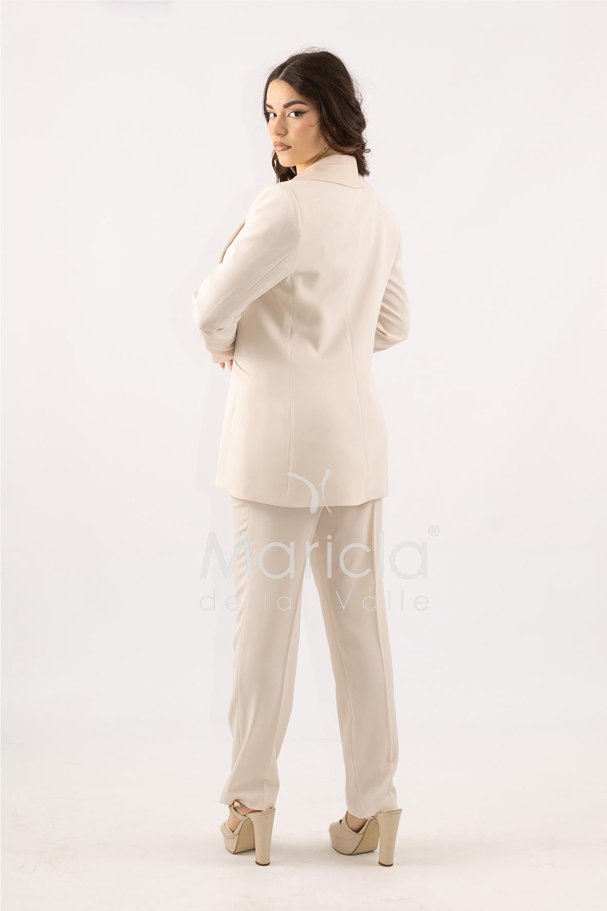 Tailleur smoking Completo 3 pezzi SH726TP CREMA SHARON 