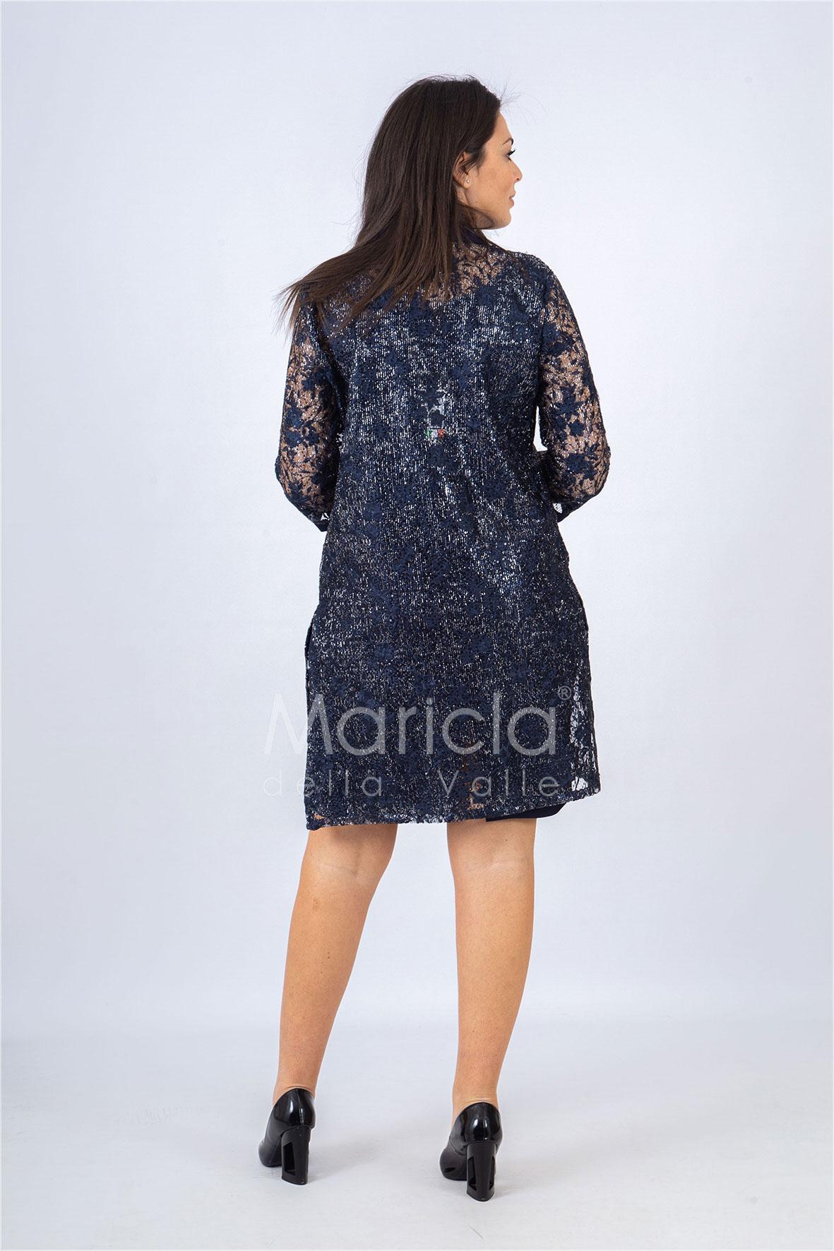 Completo tubino con spolverino PF609 BLU PAOLA FORTI 