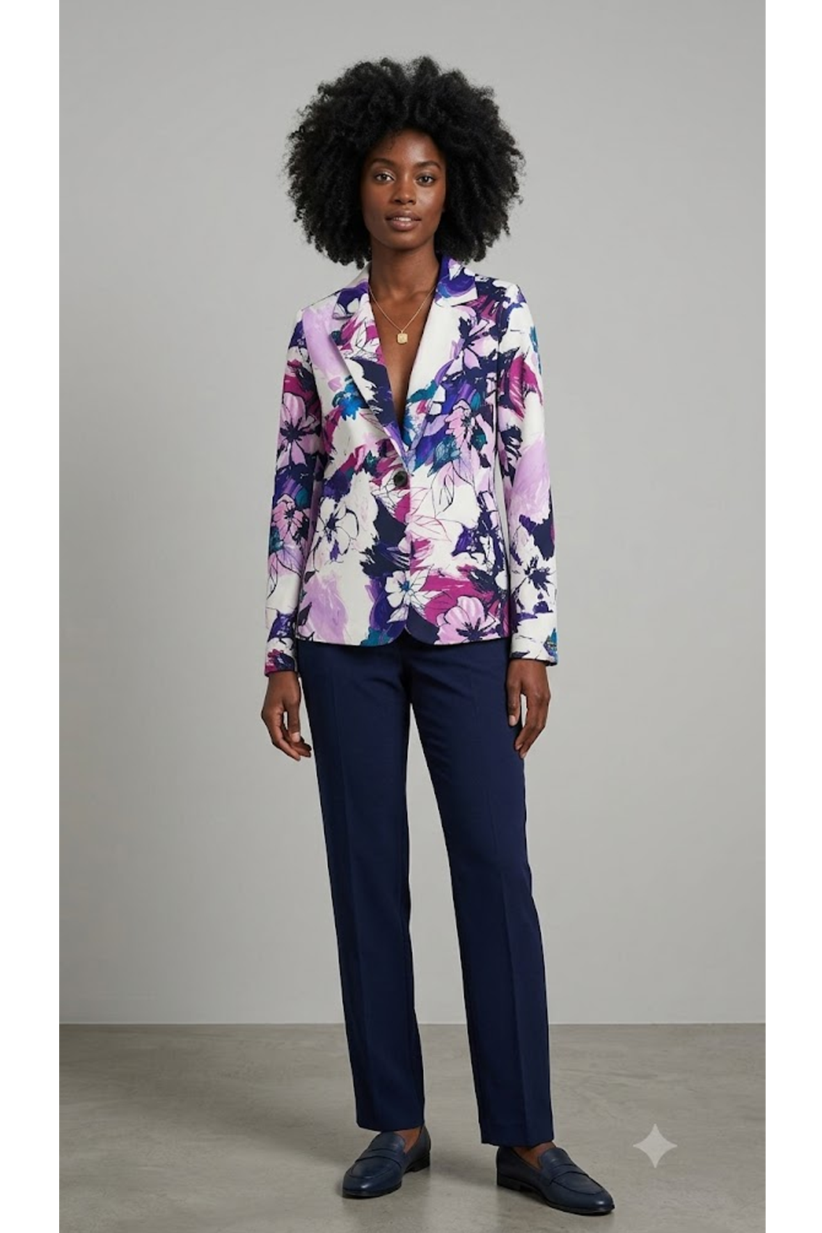 giacca floreale e pantalone BRONTOLO BLU MARICLA 
