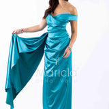 abito con strass scollo FI7443 SMERALDO MARICLA ELEGANCE 