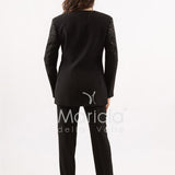 Tailleur Completo 3 pezzi in strass SH728TP NERO SHARON 