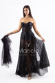 abito lungo paiette e bustier con coppe