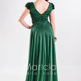 abito glitter con fiore spalla GC30 VERDE GIGLI CERIMONIA 