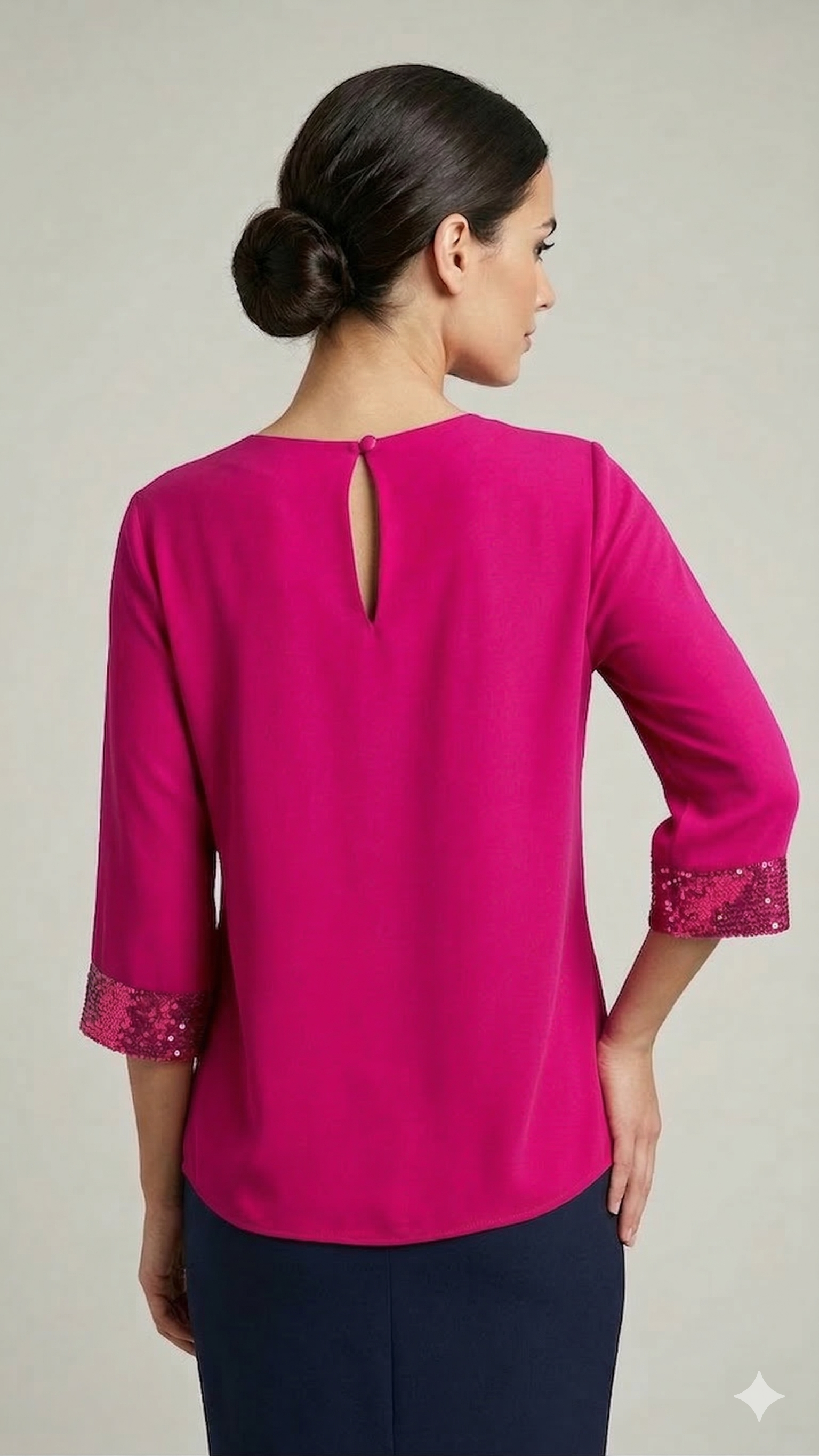 Blusa Elegante con Polsini in Paillettes FFSUSY FUCSIA MARICLA 