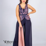 con baschina paiette PF101/22 BLU PAOLA FORTI 