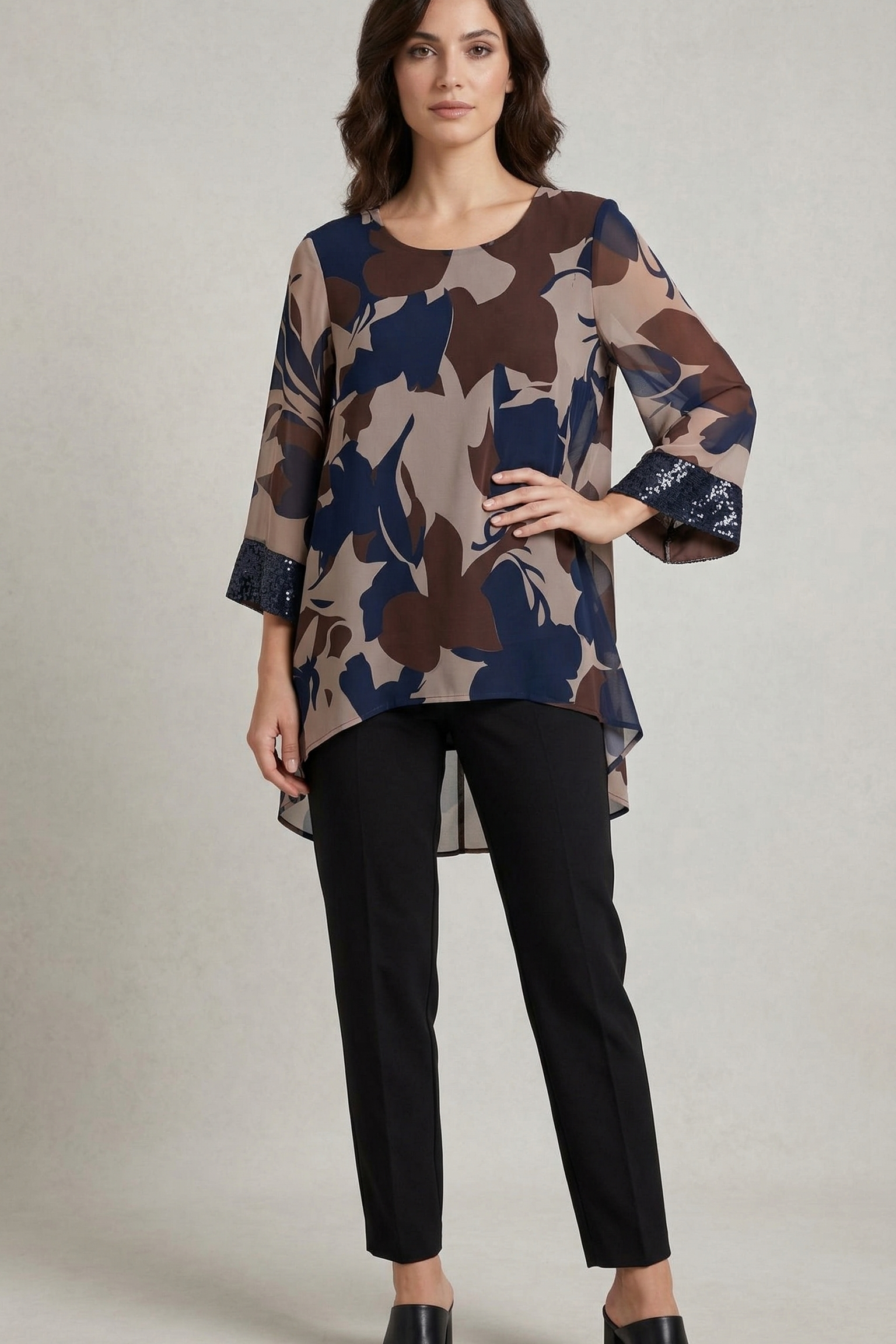 casacca fantasia con fasce paiette FFFAUSTINA BLU MARICLA 