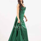 abito lungo con ricamo ANT23103XB VERDE ANTILLE ELEGANCE 